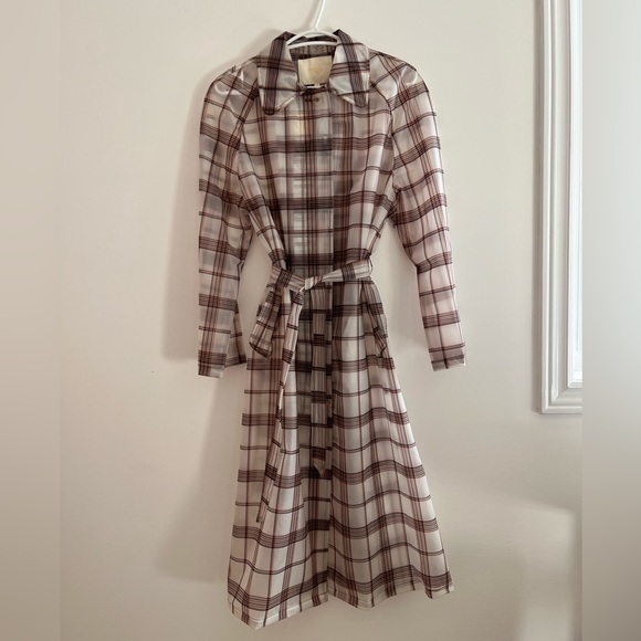 New Maje Check Transparent Trench Coat| NWT | EU 36 - Picture 1 of 6